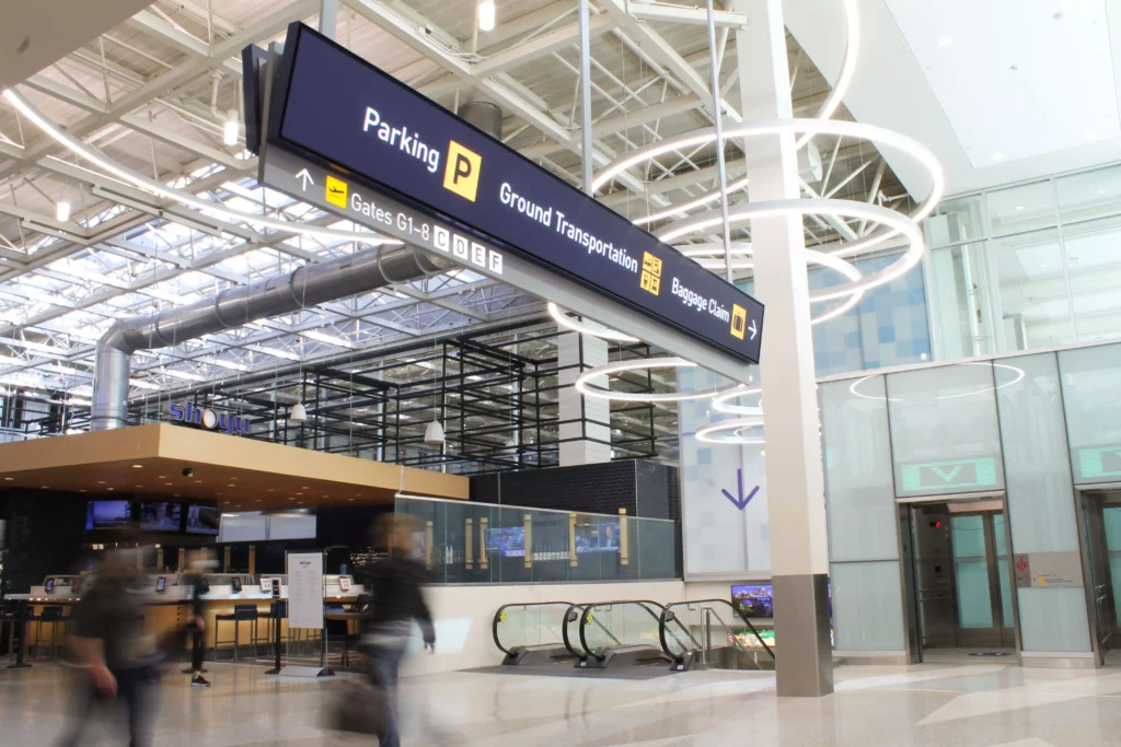 Information panel at the airport