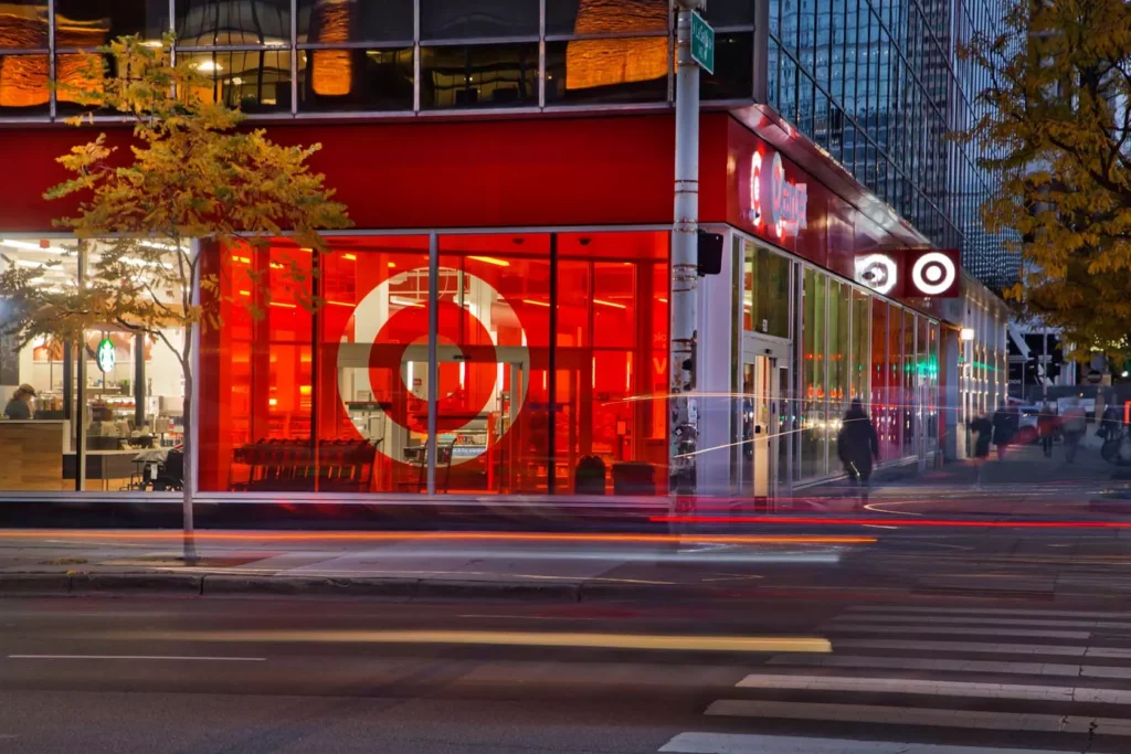 Target building view at night