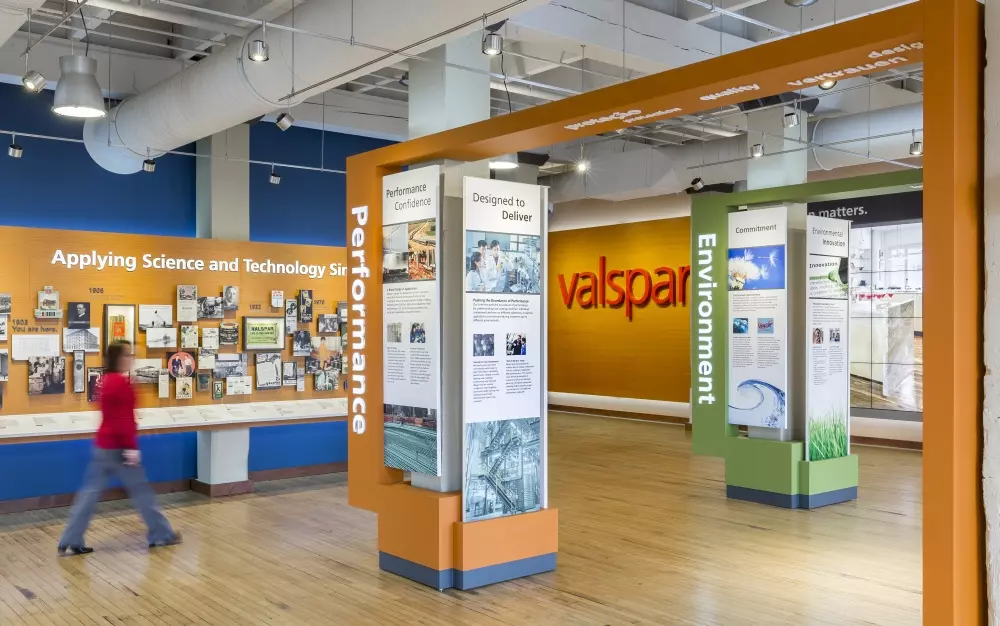 Valspar showroom with informations