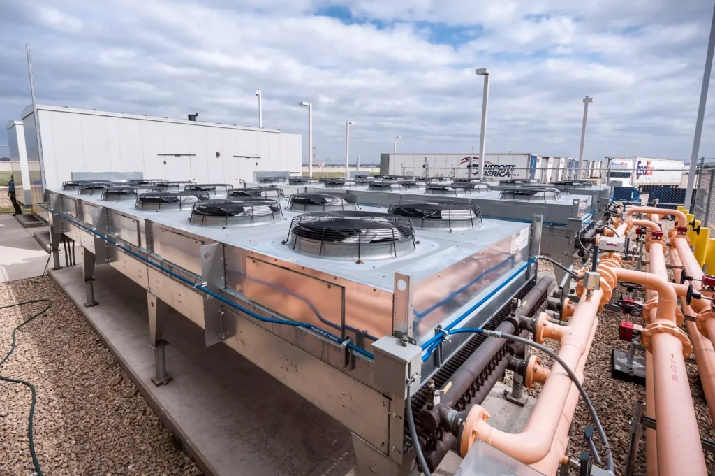 HVAC equipment on the building roof