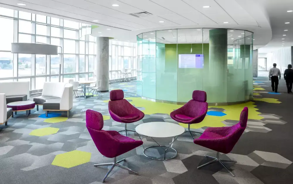 Purple chairs and table