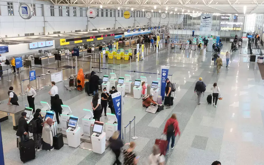 Arrival hall at the airport