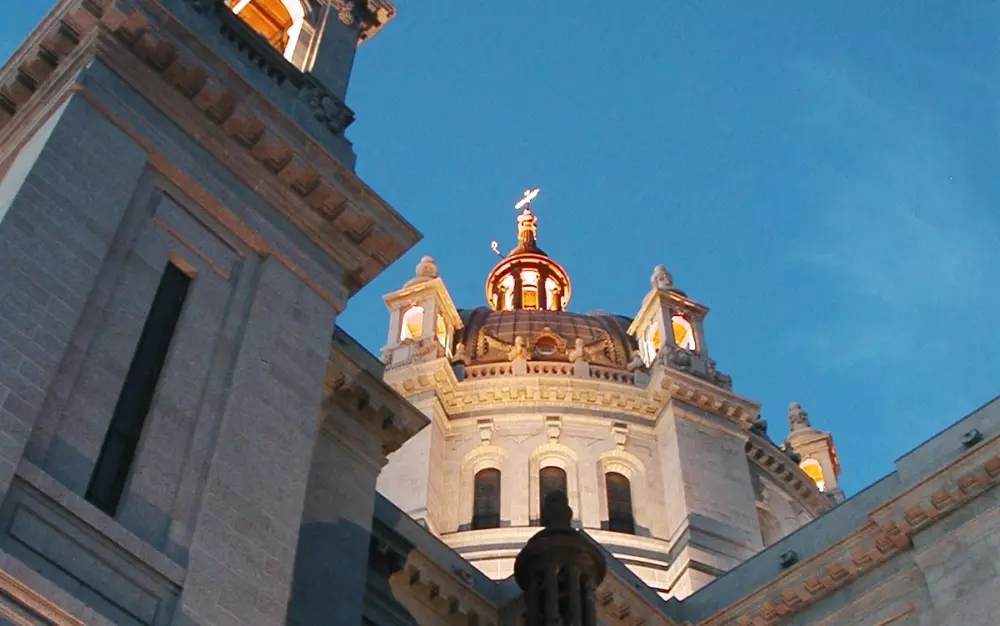 View of the dome of the cathedral at dusk