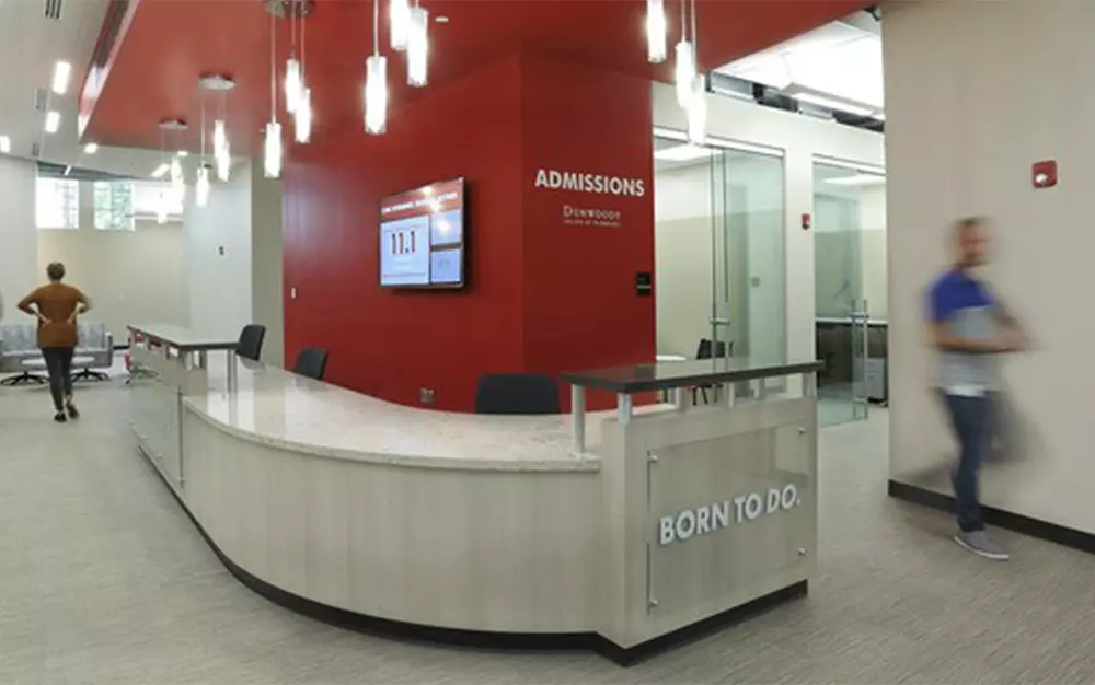 Reception desk at office