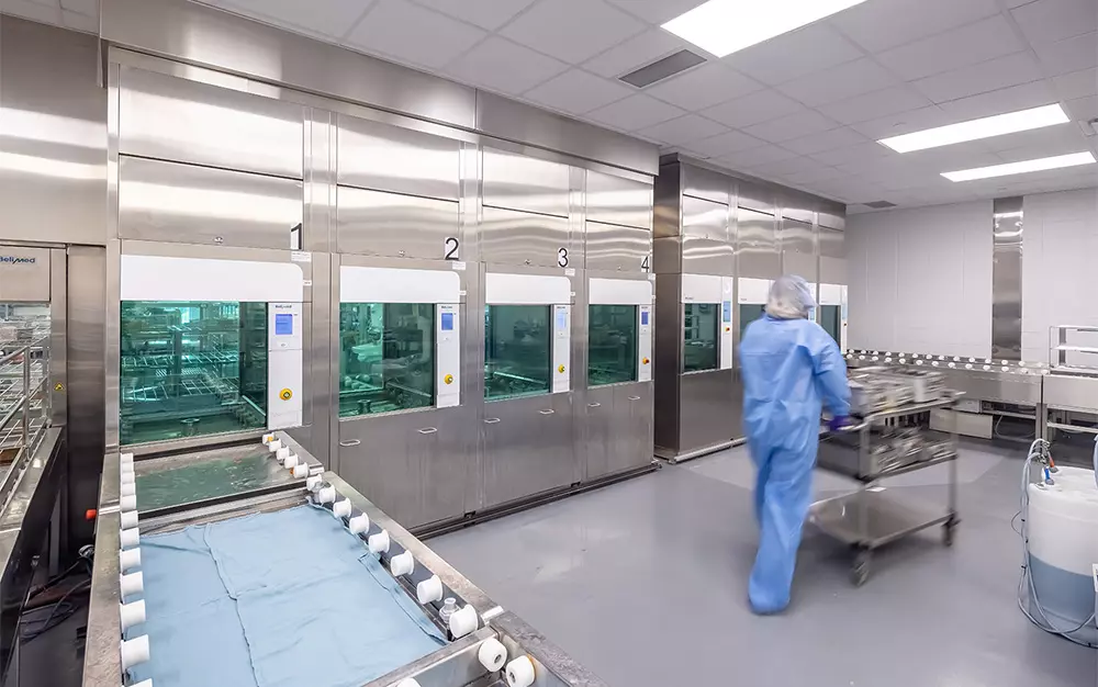 Hospital worker during the work