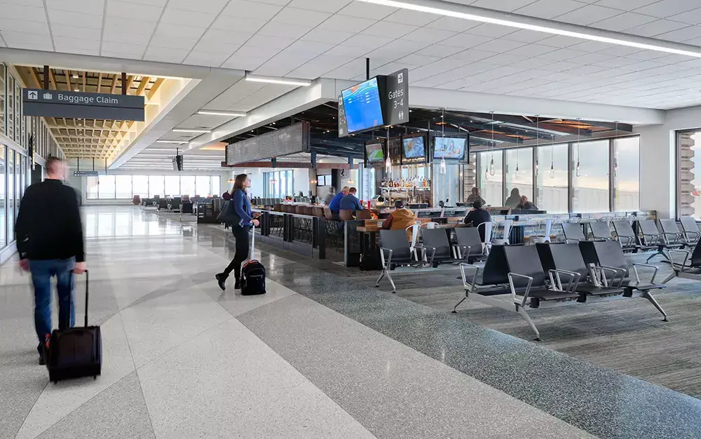 XWA: Williston International Airport waiting room with TV