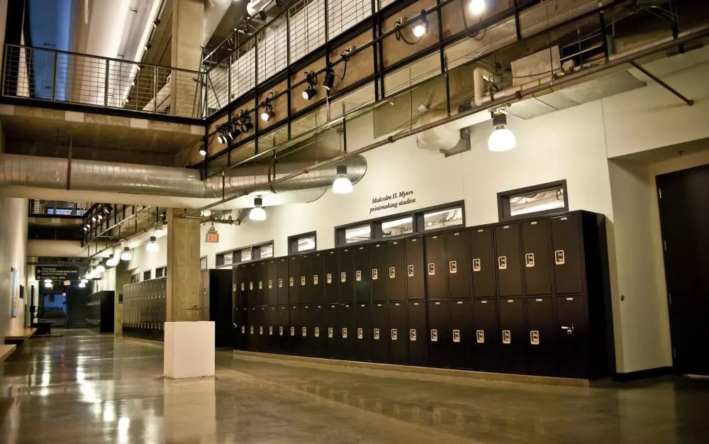 Regis Center for the Arts interior hallway